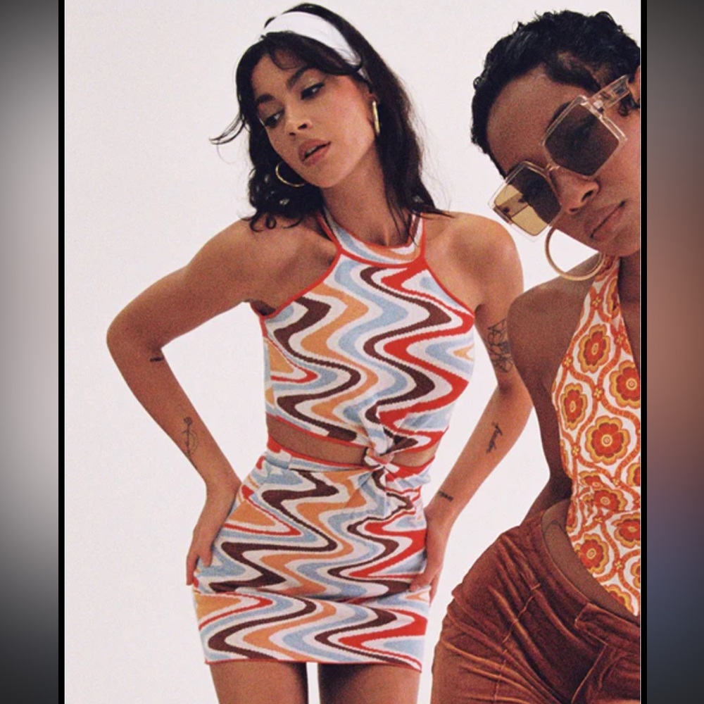 NWOT Princess Polly Savanna Multi Groovy Dress XS/S